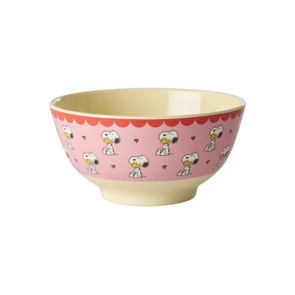 rice Denmark Rice melamine kom Snoopy en Woodstock roze