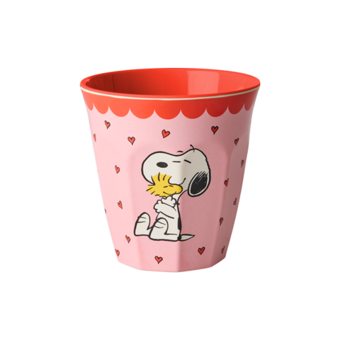Rice melamine beker medium Snoopy roze