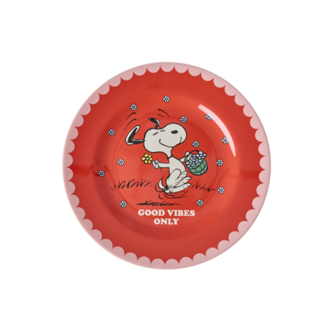Rice melamine kinderbord Snoopy rood