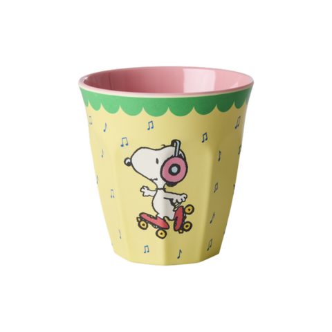 Rice melamine beker medium Snoopy geel