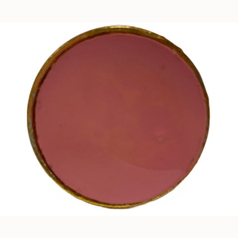 Deurknopje rond roze met gouden rand