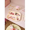 Rice melamine kinderbord met vakjes  ABC print roze