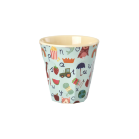 rice Denmark Rice melamine beker ABC print blauw