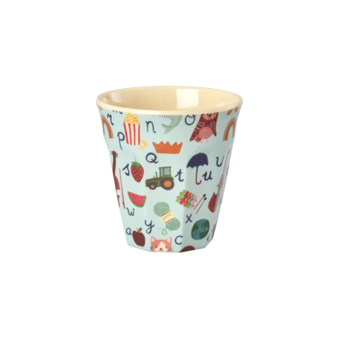 Rice melamine beker ABC print blauw