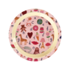 Rice melamine kinderbord ABC print roze