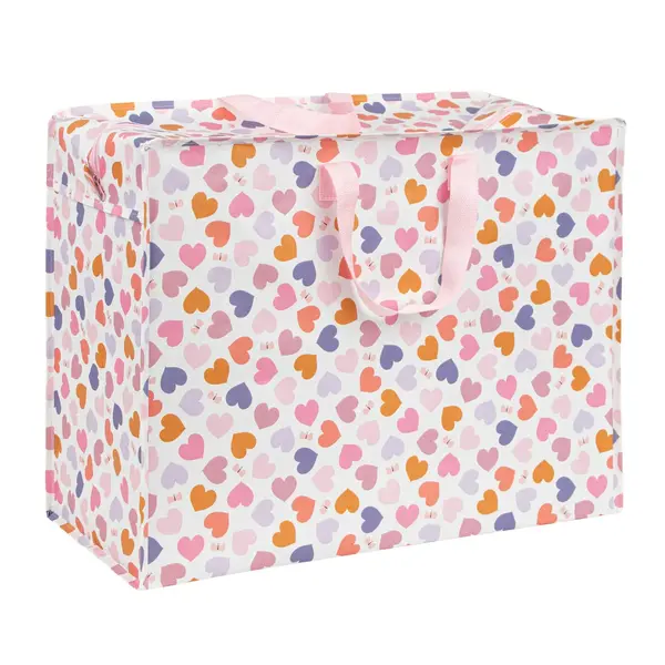 A Lovely Little Company A Lovely Little Company opbergtas speelgoed XL hartjes