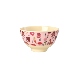 rice Denmark Rice melamine schaaltje klein ABC print roze