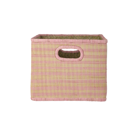 Rice opbergmand ruiten roze