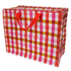 Rex London jumbo opbergtas Ginham ruitjes rood roze