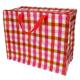 Rex London Rex London opbergtas XL Ginham ruitjes rood roze