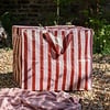 Rex London jumbo opbergtas strepen roze bruin