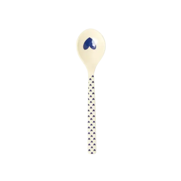 rice Denmark Rice melamine theelepel  hartjes print donkerblauw