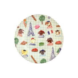 rice Denmark Rice melamine kinderbord Kids in Paris blauw