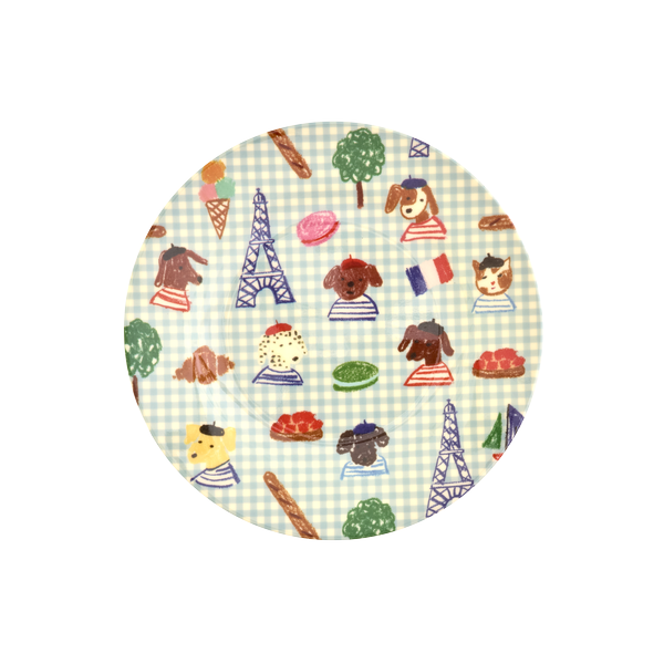 rice Denmark Rice melamine bord Kids in Paris blauw