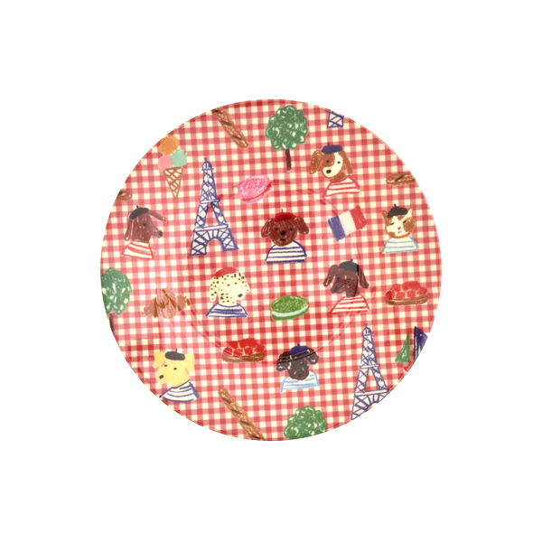 rice Denmark Rice melamine bord Kids in Paris rood