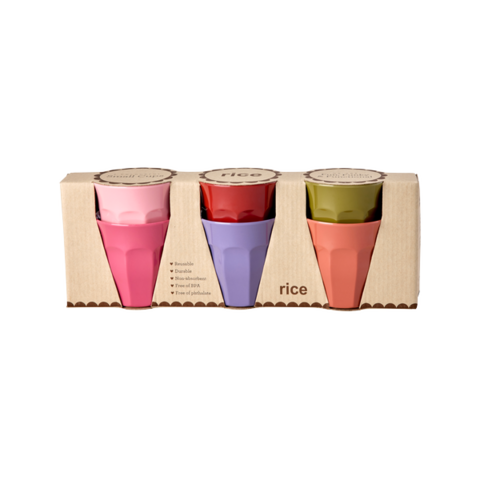 Rice melamine bekers medium Bon Vivant kleuren