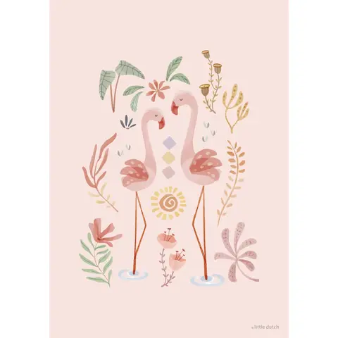 Little Dutch poster Blooming Safari flamingo