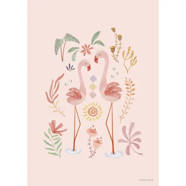 Little Dutch Little Dutch poster kinderkamer Blooming Safari flamingo