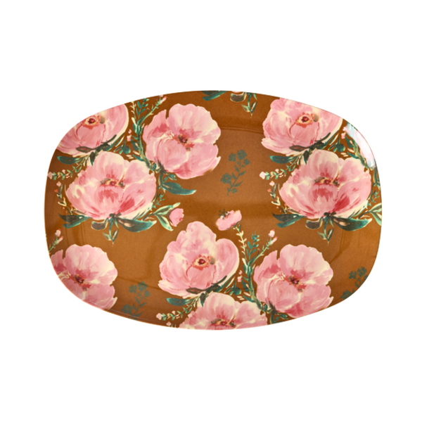 rice Denmark Rice melamine bord bloemen ovaal Floral Flower Rose print