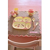 Rice melamine kinderbord met vakken Music Band print roze