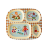 Rice melamine kinderbord met vakken Music Band print blauw