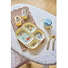 Rice melamine kinderbord met vakken Music Band print blauw