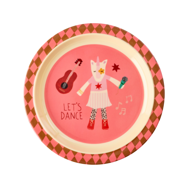 rice Denmark Rice melamine kinderbord Music Band print roze