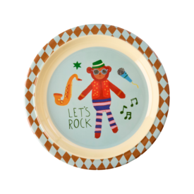 rice Denmark Rice melamine kinderbord Music Band print blauw