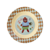 Rice melamine diep kinderbord Music Band print blauw