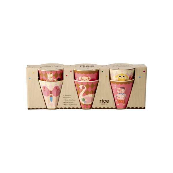 rice Denmark Rice melamine kinderbekers Music Band print roze