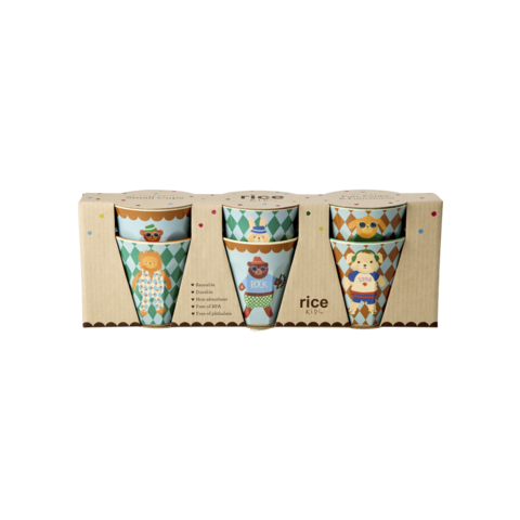Rice melamine bekers dieren Music Band print blauw