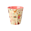 Rice melamine kinderbeker medium Music Band print roze
