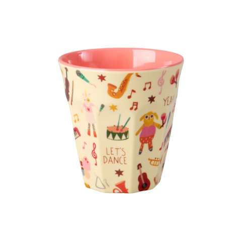 Rice kinderbeker medium Music Band roze