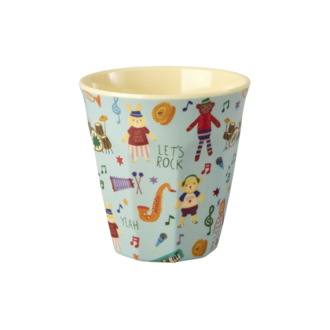 Rice kinderbeker medium Music Band blauw
