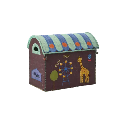 Rice opbergkist raffia Reuzenrad en Giraffe