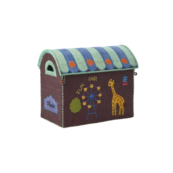 rice Denmark Rice speelgoedmand met deksel Fun Fair Reuzenrad en Giraffe