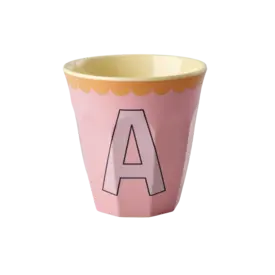 rice Denmark Rice alfabet beker letter A roze roze paars