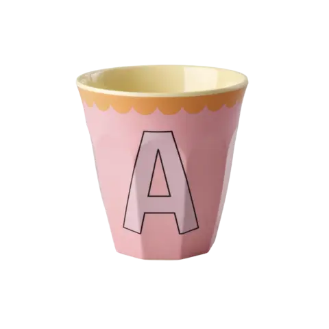 Rice alfabet beker letter A roze roze paars