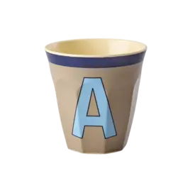 rice Denmark Rice alfabet beker letter A bruin blauw