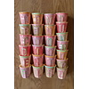 Rice alfabet beker met rand letter B bruin roze