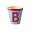 Rice alfabet beker met rand letter B blauw rood