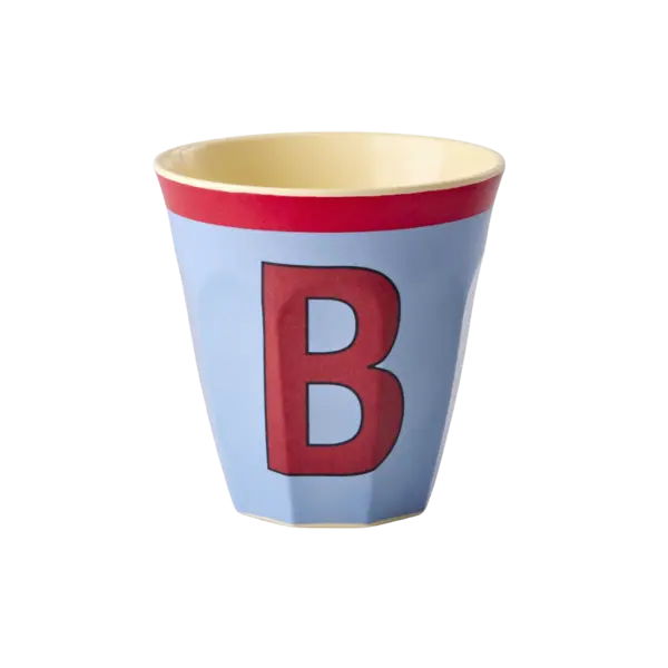rice Denmark Rice alfabet beker met rand letter B blauw rood