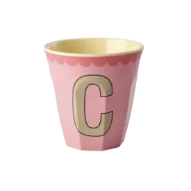 rice Denmark Rice alfabet beker letter C roze beige