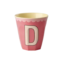 rice Denmark Rice alfabet beker letter D roze creme