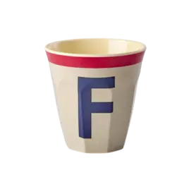 rice Denmark Rice alfabet beker letter F blauw beige