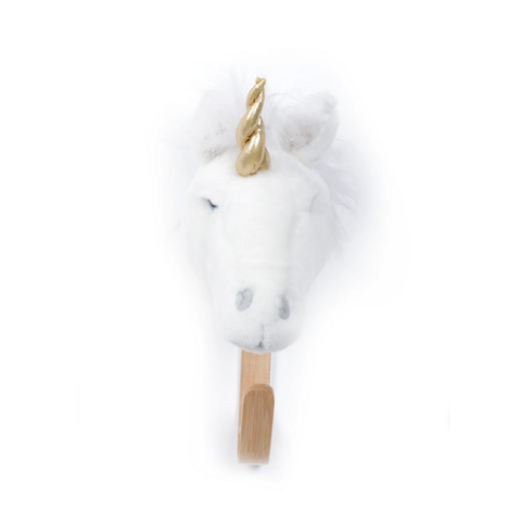 Wild & Soft kinderkapstok pluche eenhoorn wit