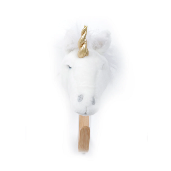 Wild & Soft Wild & Soft kinderkapstok pluche eenhoorn wit