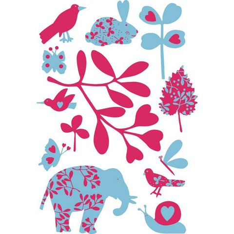 Muursticker olifant en co.