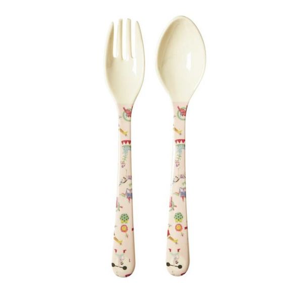 rice Denmark Rice melamine vork en lepel circus girl