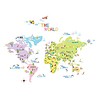 Decowall muursticker wereldkaart multikleur